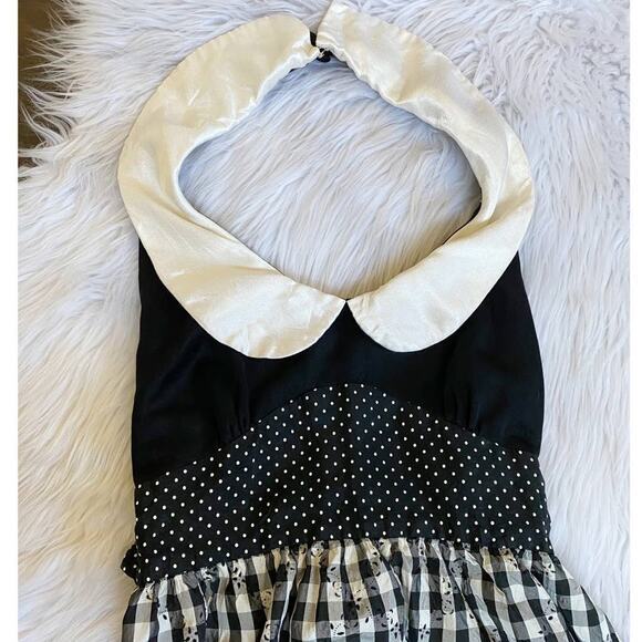 VTG Young Edwardian Arpeja Black & White Gingham Maxi Dress 7 - Picture 10 of 13